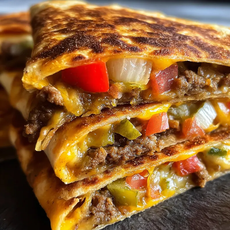 Blackstone Cheeseburger Quesadilla