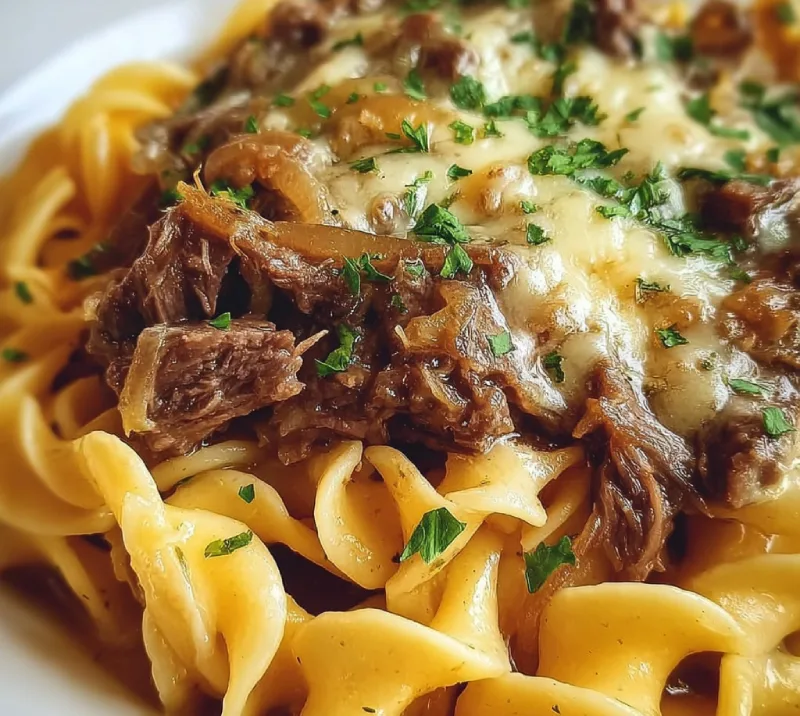 French Onion Beef and Noodles