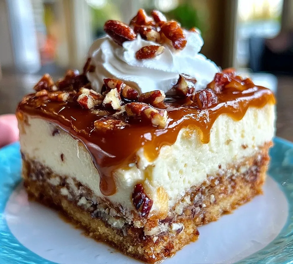Caramel Butter Pecan Praline Poke Cake