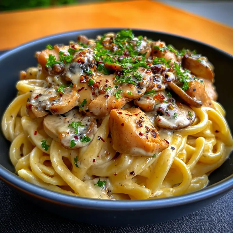 Creamy Chicken & Mushroom Pasta