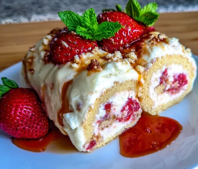 Strawberry Shortcake Cheesecake Rolls