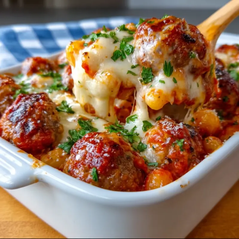 Dump and Bake Meatball Casserole