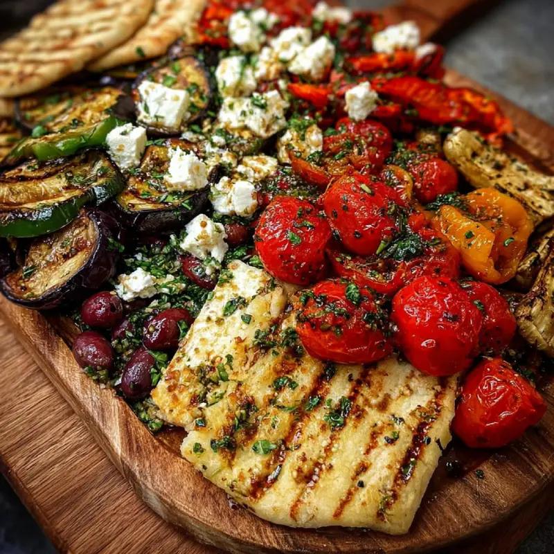 Mediterranean Feta & Roasted Veggie Board