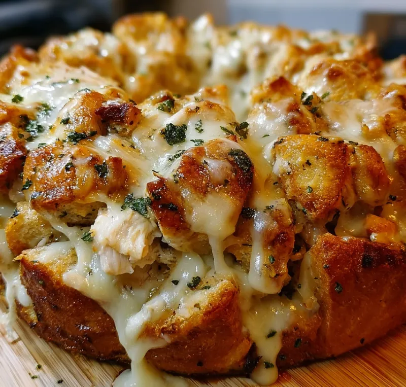 Heavenly Cheesy Chicken Alfredo Monkey Bread