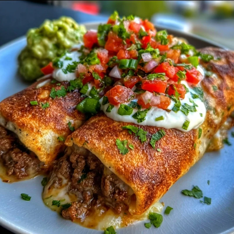 Beef and Cheese Chimichangas