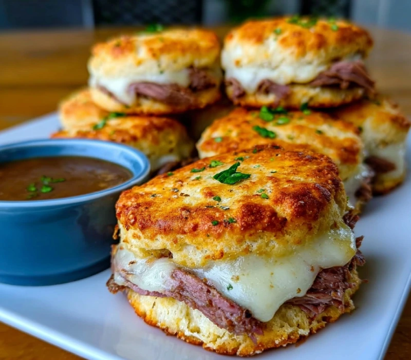 Baked French Dip Biscuits