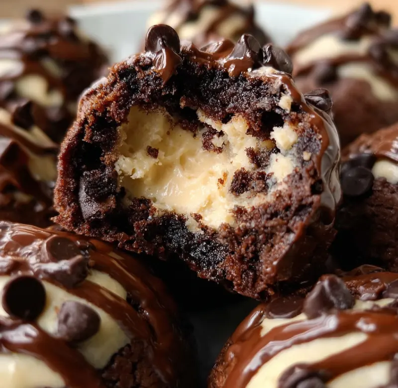 Chocolate Chip Cookie Dough Brownie Bombs