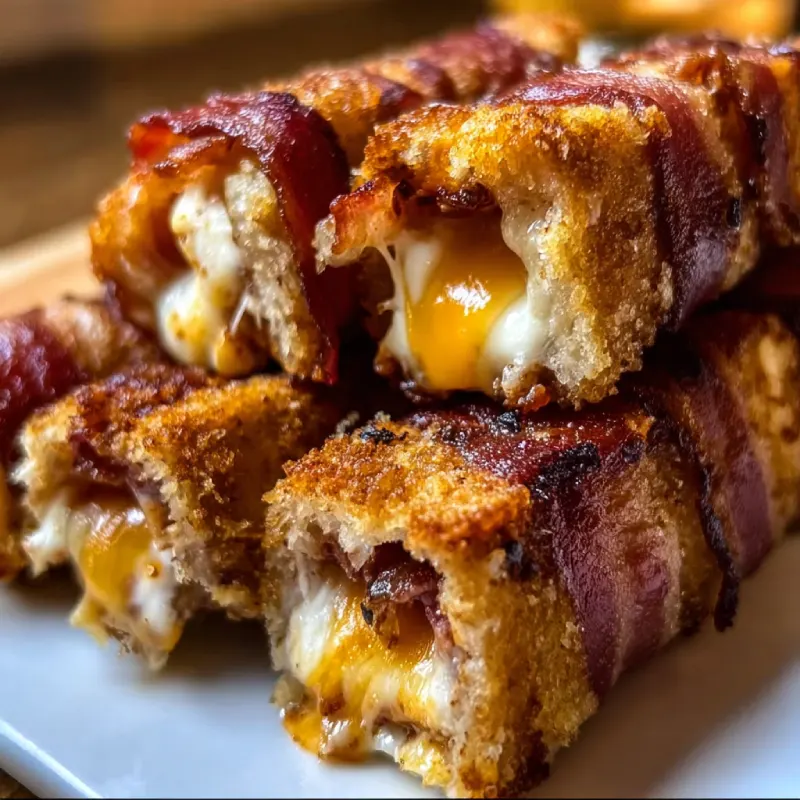 Bacon-Wrapped Grilled Cheese Fingers