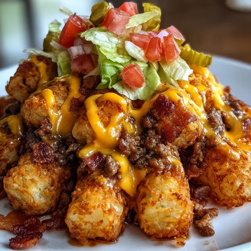 Bacon Cheeseburger Stuffed Tater Tot Cones