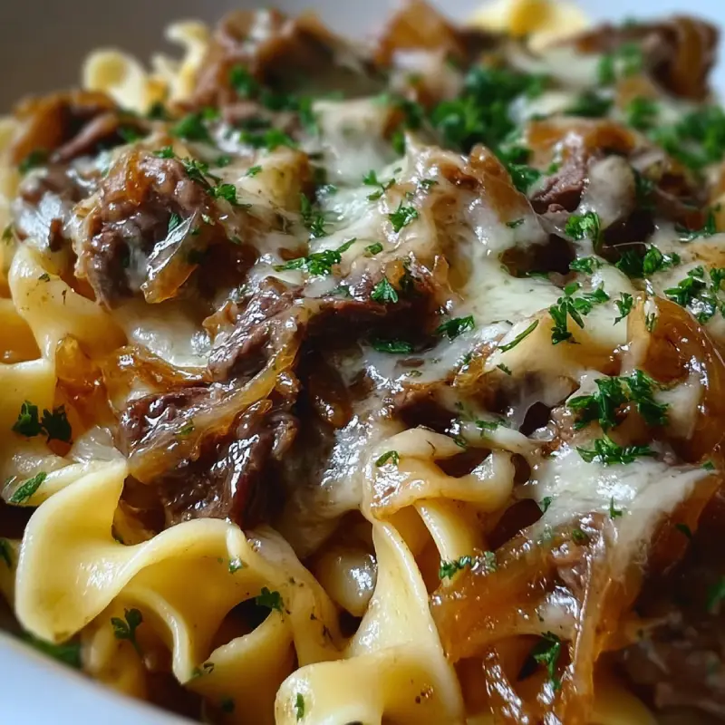 French Onion Beef and Noodles