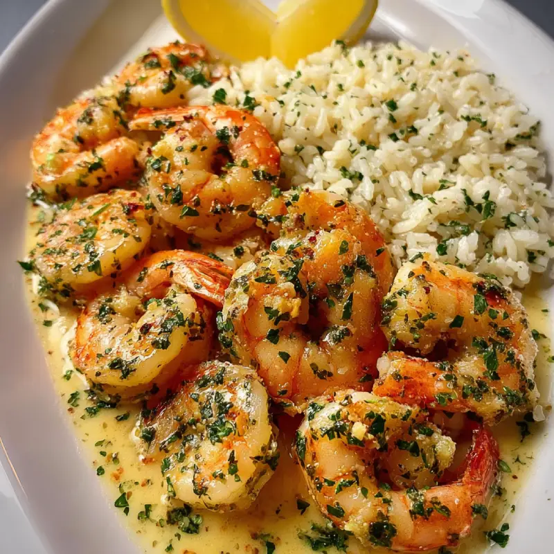 Garlic Butter Shrimp with Herb Rice