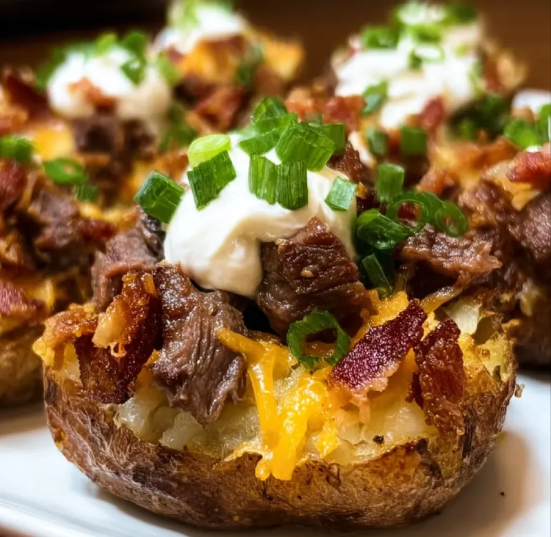 Steak Loaded Potato Bites