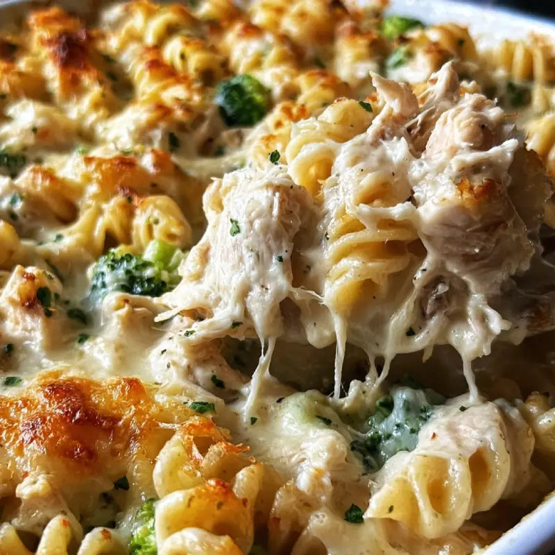 Dump-and-Bake Chicken Alfredo Casserole