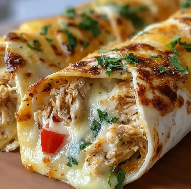Cheesy Garlic Chicken Wraps