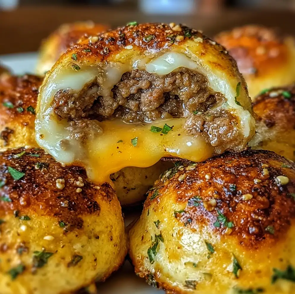 Garlic Parmesan Cheeseburger Bombs