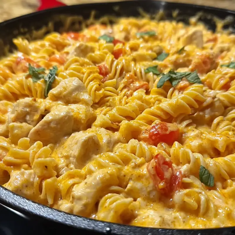 cheesy chicken rotini skillet