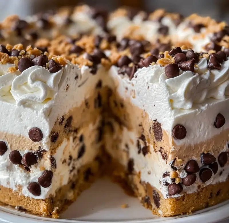Chocolate Chip Cookie Dough Ice Cream Cake