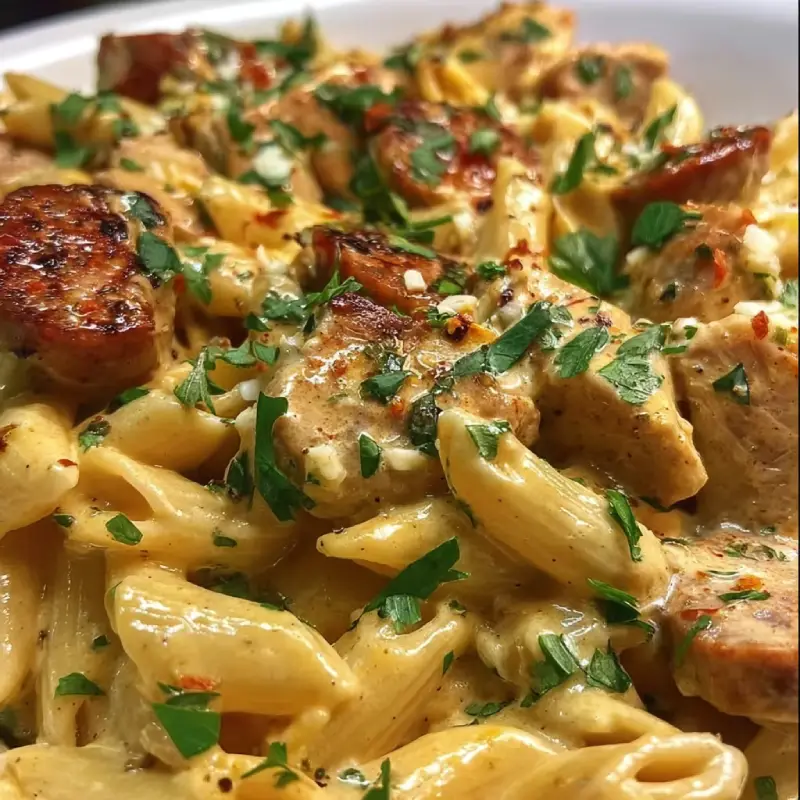 Creamy Cajun Chicken and Sausage Pasta Skillet Recipe