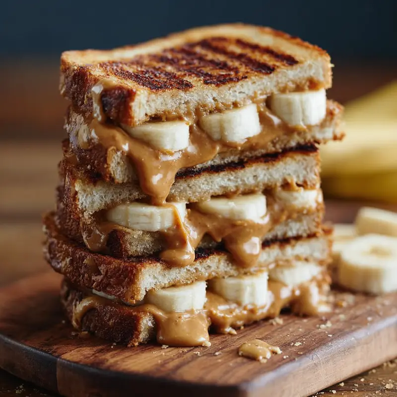 Grilled Peanut Butter Banana Sandwiches