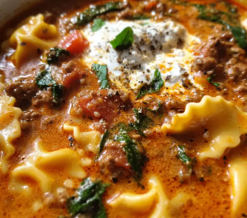 One-Pot Lasagna Soup