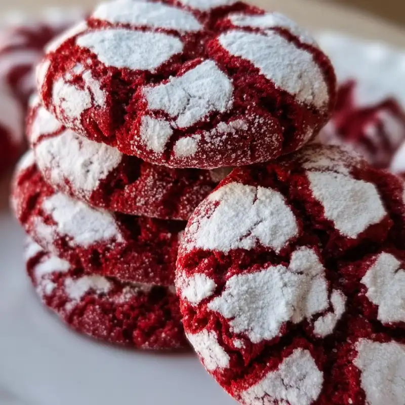 Red Velvet Crinkle Cookies