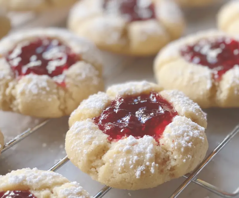 Soft Christmas Thumbprint Cookies