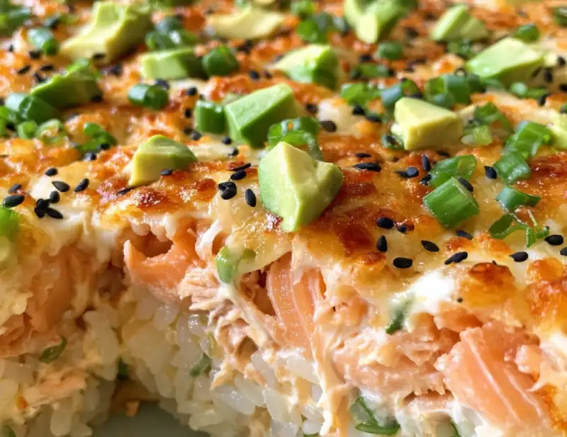 Salmon Sushi Bake