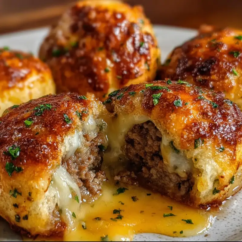 Garlic Parmesan Cheeseburger Bombs
