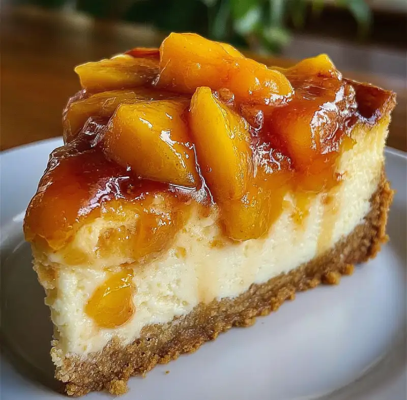 New York Style Peach Cobbler Cheesecake