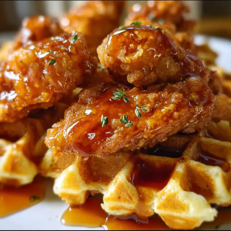 Easy Mini Chicken & Waffles Bites