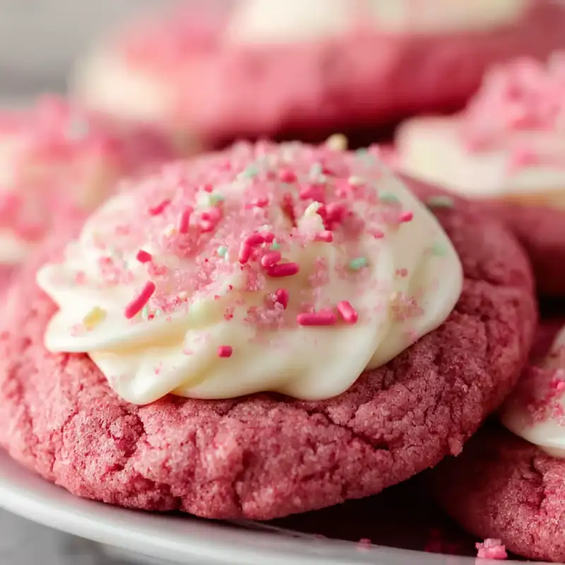 Copycat Crumbl Pink Velvet Cookies: Delicious Recipe