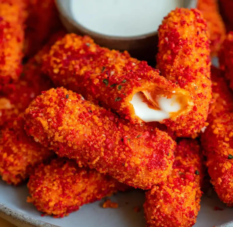Hot Cheeto Mozzarella Sticks
