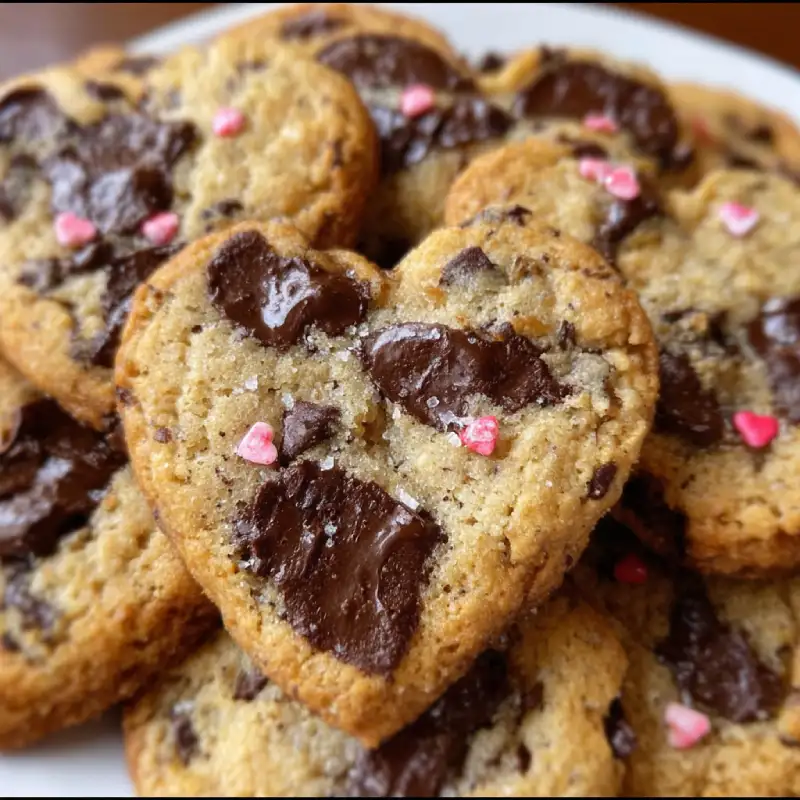 Heart Shaped Chocolate Chip Cookies