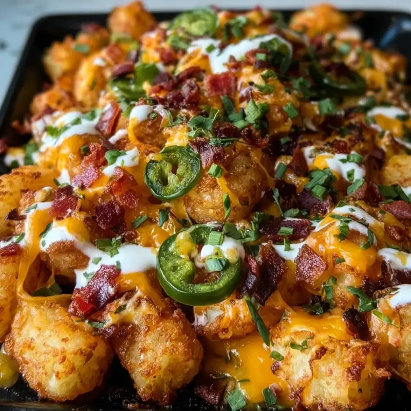Tater Tots Loaded with Gooey Cheese