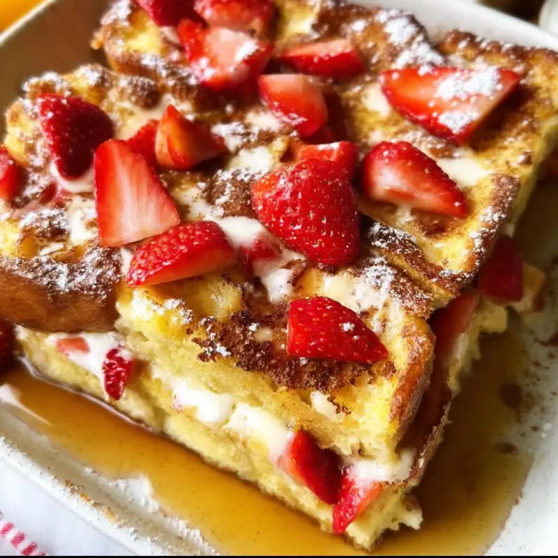 Baked Strawberries and Cream French Toast