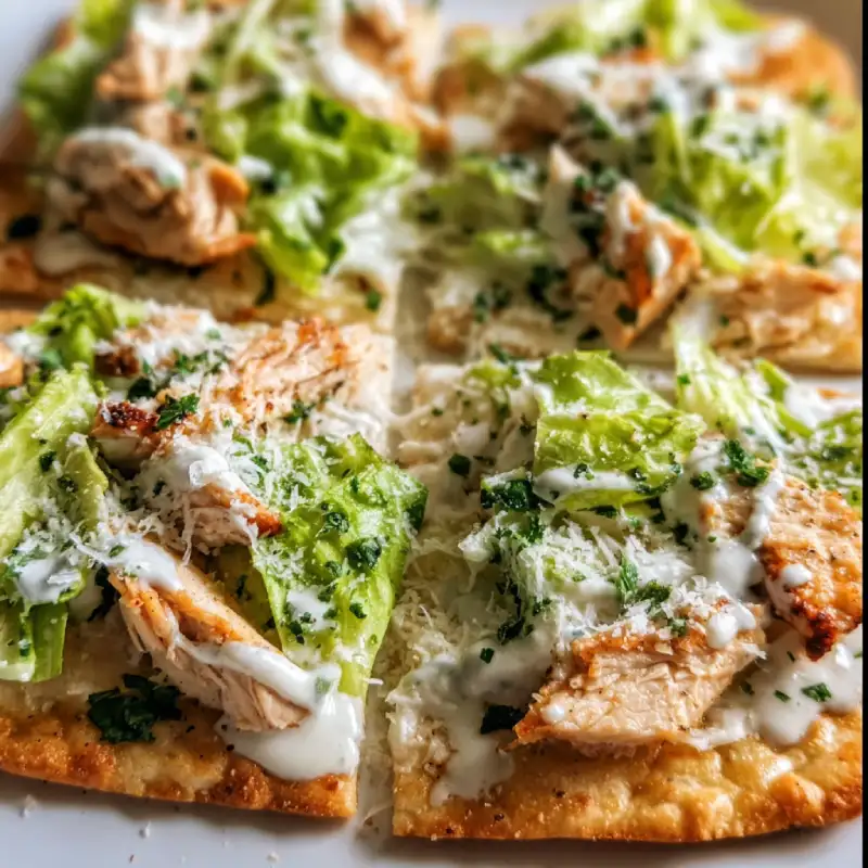 Easy Chicken Caesar Flatbread