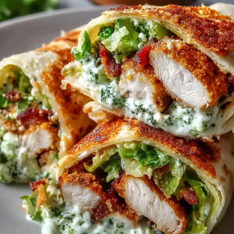 Crispy Chicken Caesar Wraps