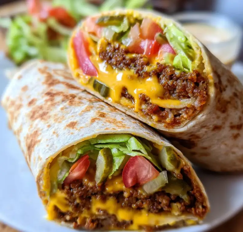Vegan Cheeseburger Wraps