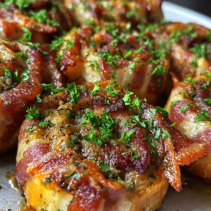 Garlic Butter Bacon Roll-Ups