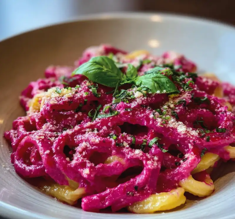 Valentine’s Day Pasta with Beetroot Pink Sauce