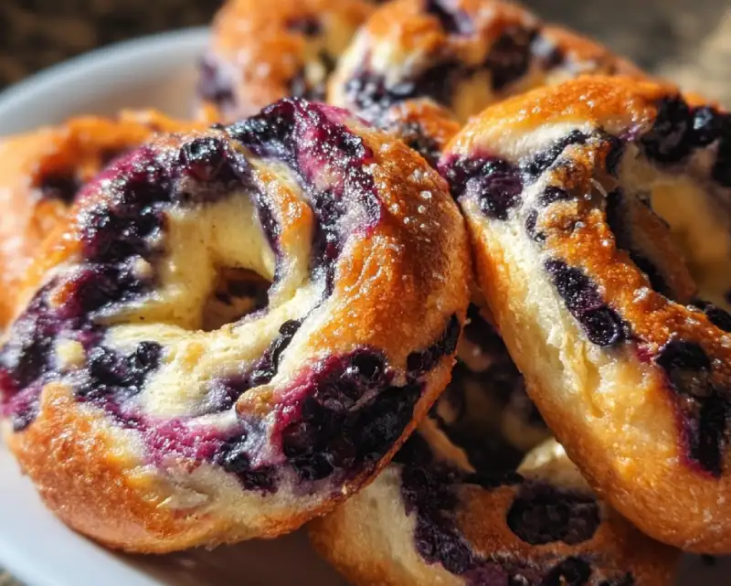 Protein Bagels with Blueberry Swirl