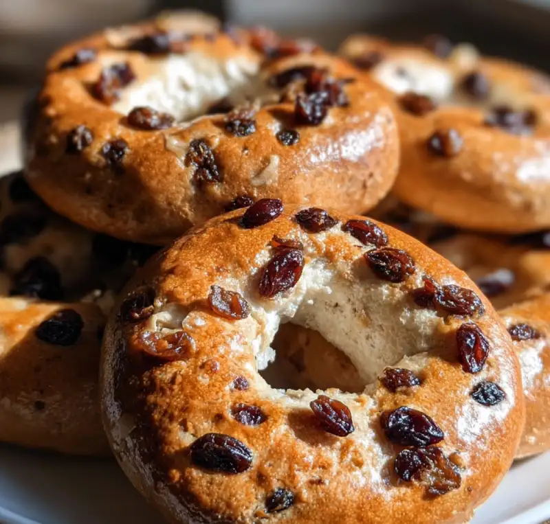 Cinnamon Raisin Greek Yogurt Bagels