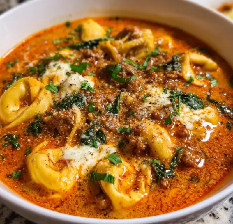 Lasagna Soup with Tortellini: Easy Dinner Recipe