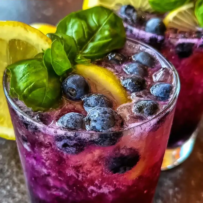 Basil Blueberry Lemonade