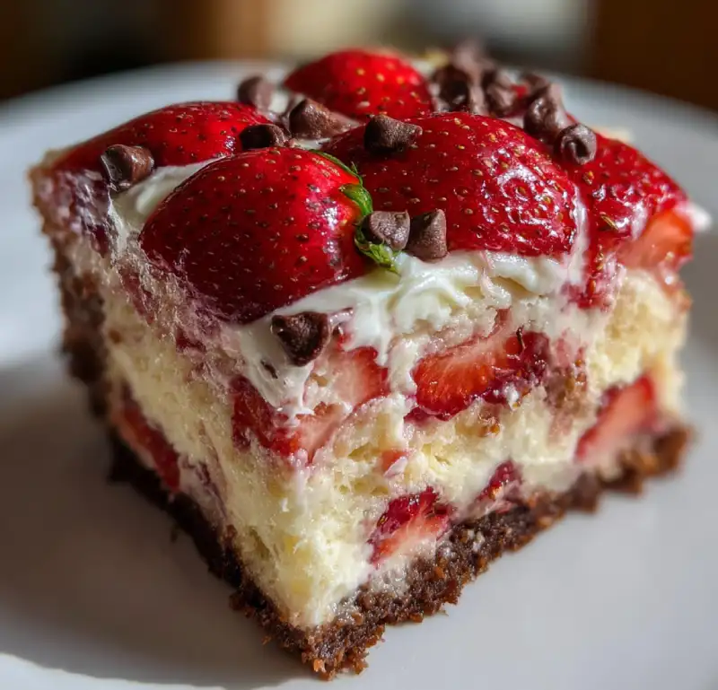 Strawberry Earthquake Cake
