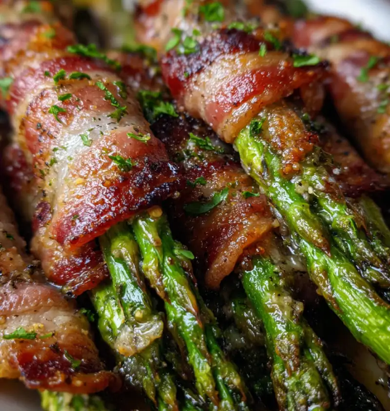 Garlic Bacon Wrapped Asparagus
