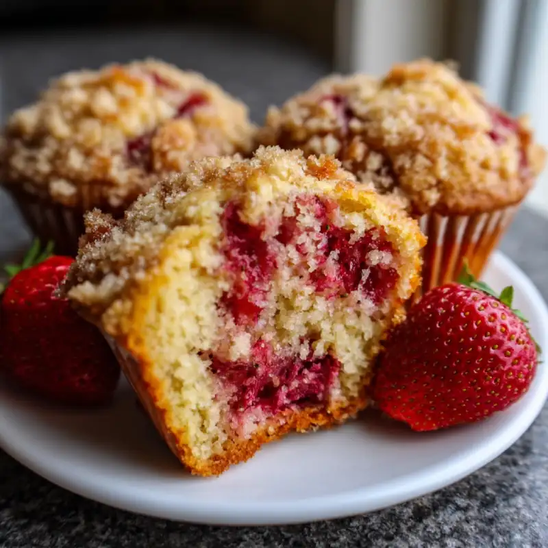 Bakery-Style Fresh Strawberry Muffins: Delicious Recipe