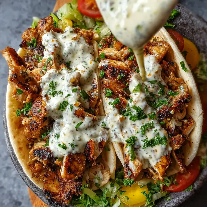 Delicious Chicken Shawarma with Garlic Sauce