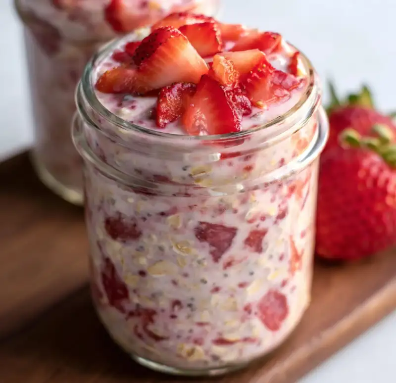 Strawberries and Cream Overnight Oats