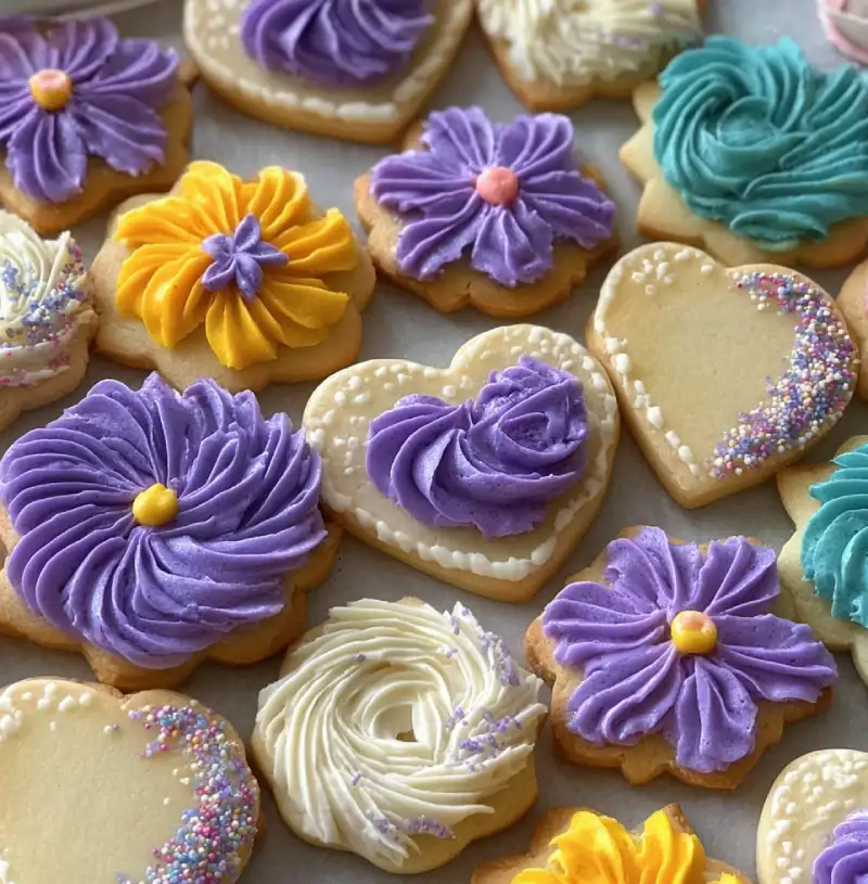 Delicious Buttercream Flower Cookies Recipe